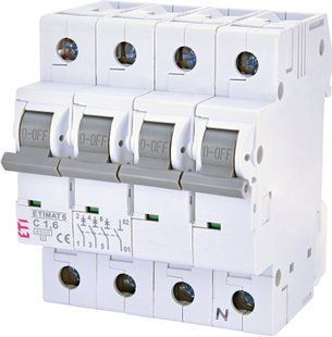 Автоматичний вимикач ETIMAT 6 3p+N C 1,6A (6kA) 2146507 фото