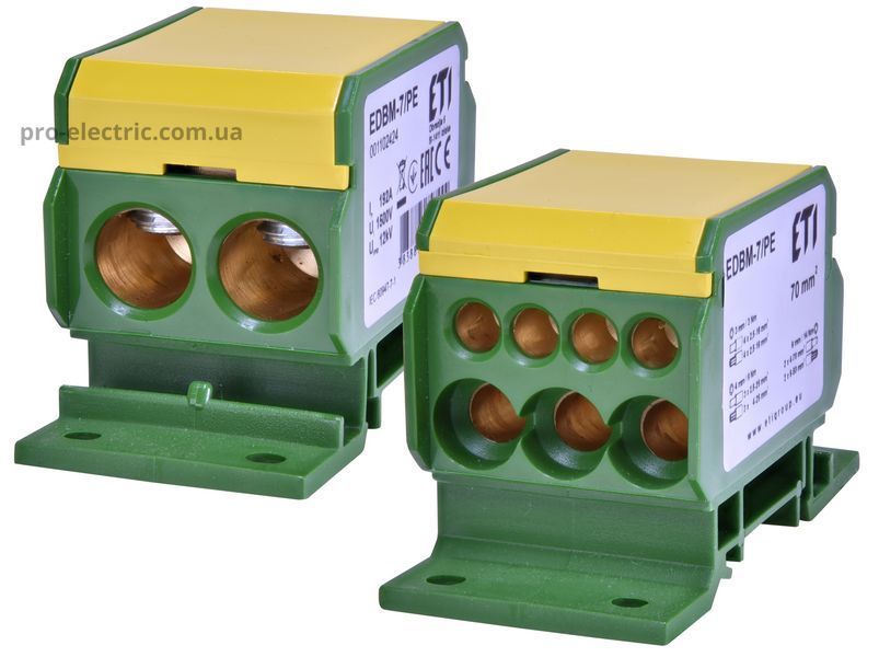 Блок розподільчий EDBM-7/PE (192А, 1500V AC/DC, OUT: 1x4-70; 3x2,5-25; 4x2,5-16) 1102424 фото
