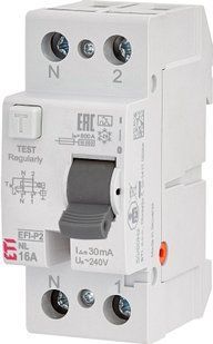 Реле диференційне (ПЗВ) 2р EFI-P2 16/0,03 NL тип A (10kA) (полюс N зліва) 2061410 фото