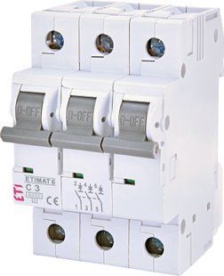 Автоматичний вимикач ETIMAT 6 3p C 3А (6 kA) 2145509 фото