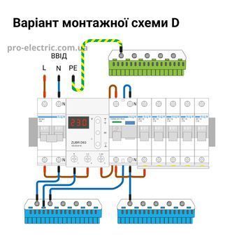 Реле захисту від перенапруги ZUBR D32 (max 40 А), 7 000 ВА базовий функціонал D32 фото