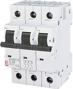 Автоматичний вимикач ETIMAT 10 3p D 20А (10 kA) 2155717 фото