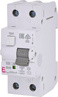 Диф. автоматичний вимикач KZS-2M B 40/0,3 тип AC (10kA) 2173308 фото