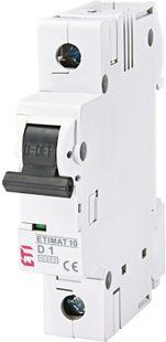 Автоматичний вимикач ETIMAT 10 1p D 1А (10 kA) 2151704 фото