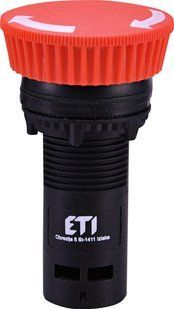 Кнопка моноблочна грибок ECM-T01-R (відключення поворотом, 1NC, червона) 4771483 фото