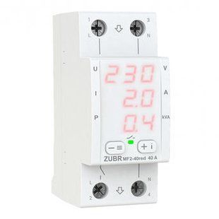 Мультифункціональне реле напруги ZUBR MF2-40A (max 50 А), 8 800 ВА red MF2-40 red фото